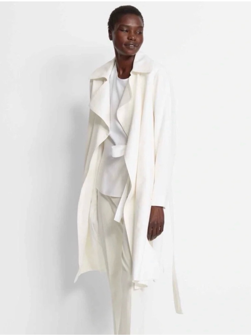 NWT Club Monaco white fabric trench